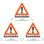 TRIOPAN Faltsignal 70 Tagesleuchtend mit Etui (3x Baumarbeiten)