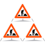 TRIOPAN Faltsignal 60 Tagesleuchtend mit Etui (3x Baustelle)