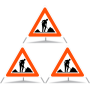 TRIOPAN Faltsignal 90 Tagesleuchtend mit Etui (3x Baustelle)