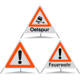 TRIOPAN Faltsignal 90 Kombi R1 Reflektierend mit Etui (Oelspur - Andere Gefahren - Feuerwehr)