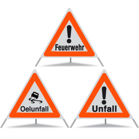 TRIOPAN Faltsignal 90 Kombi R1 Reflektierend mit Etui (Feuerwehr - Oelunfall - Unfall)