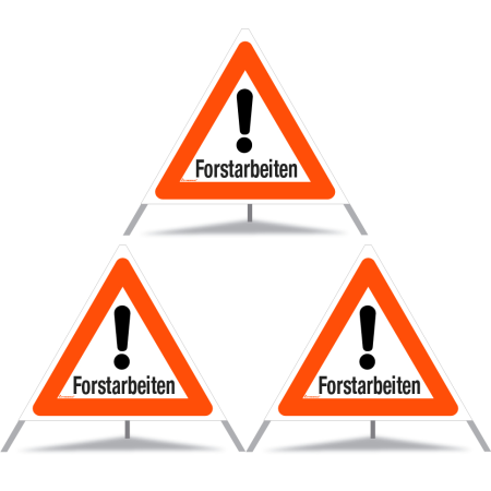 TRIOPAN Faltsignal 90 Tagesleuchtend mit Etui (3x Forstarbeiten)