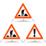 TRIOPAN Faltsignal 70 Tagesleuchtend Kombi mit Etui (2x Baustelle - Andere Gefahren)