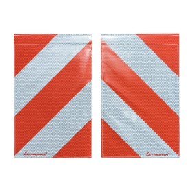 Fanion de marquage fortement réfléchissant avec platine en aluminium R2 rétro-réfléchissante 25x40cm (paire)