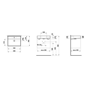 LAUFEN Kartell Lavabo 60 x 46 cm, senza foro per rubinetto
