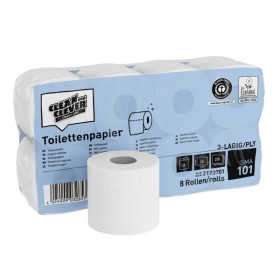 CLEAN and CLEVER Toilettenpapier Kleinrollen SMA 101 64 Rollen (8 x 8)