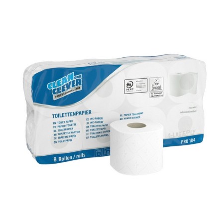 CLEAN and CLEVER Toilettenpapier Kleinrollen PRO 104 72 Rollen (9 x 8)